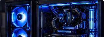 Illustrative custom gaming PC interior